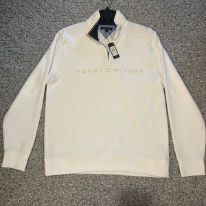 Rare Vintage Tommy Hilfigure Quart Zip Sweater with Embroidered Logo
